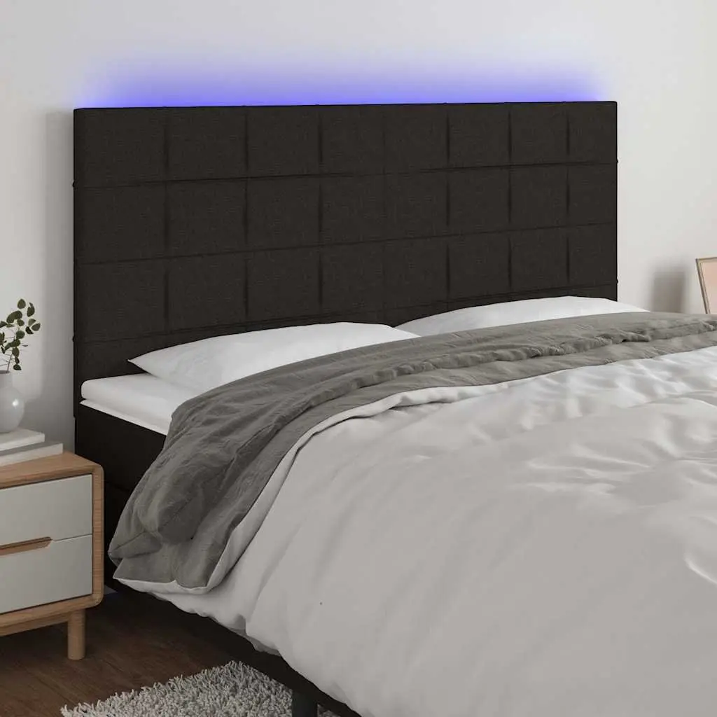 Adjustable Black Fabric LED Headboard 200cm