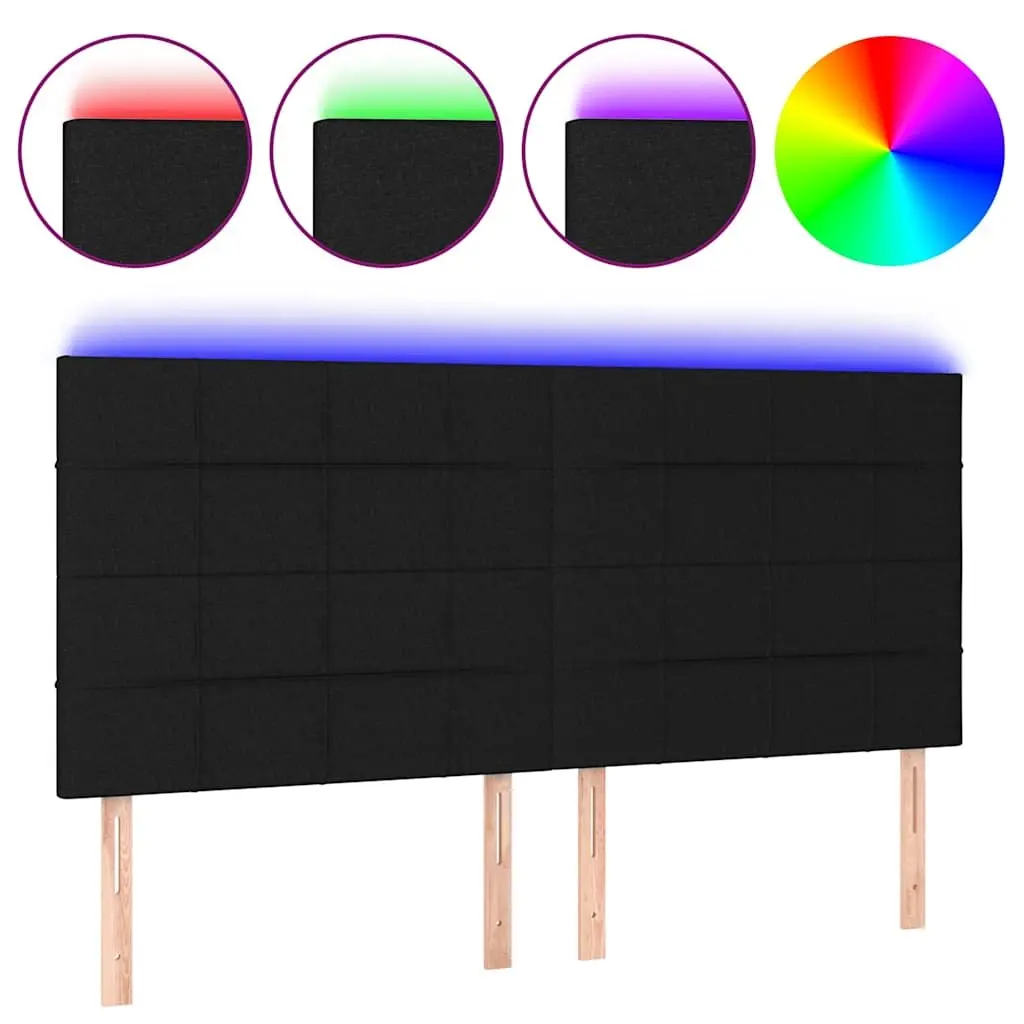 Adjustable Black Fabric LED Headboard 200cm