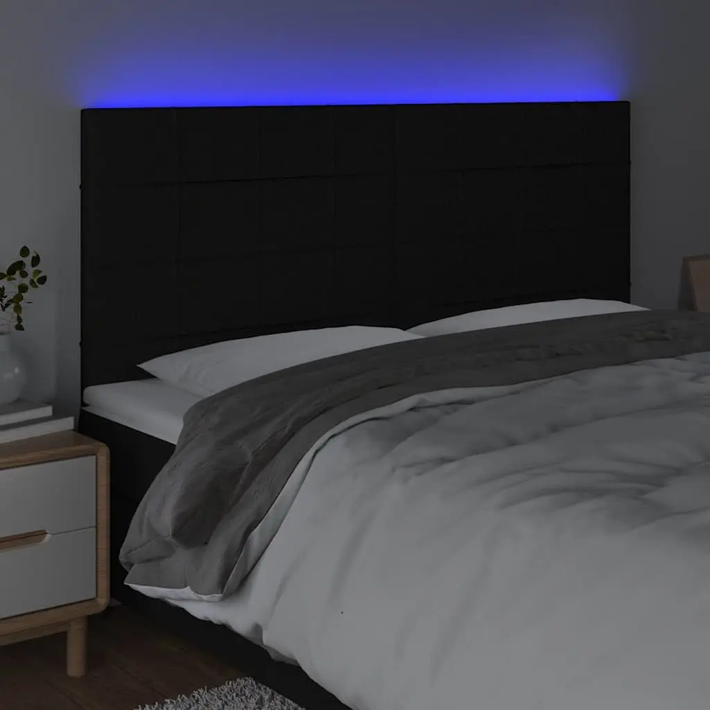 Adjustable Black Fabric LED Headboard 200cm