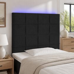 Black Velvet LED Headboard 80cm with Adjustable Height