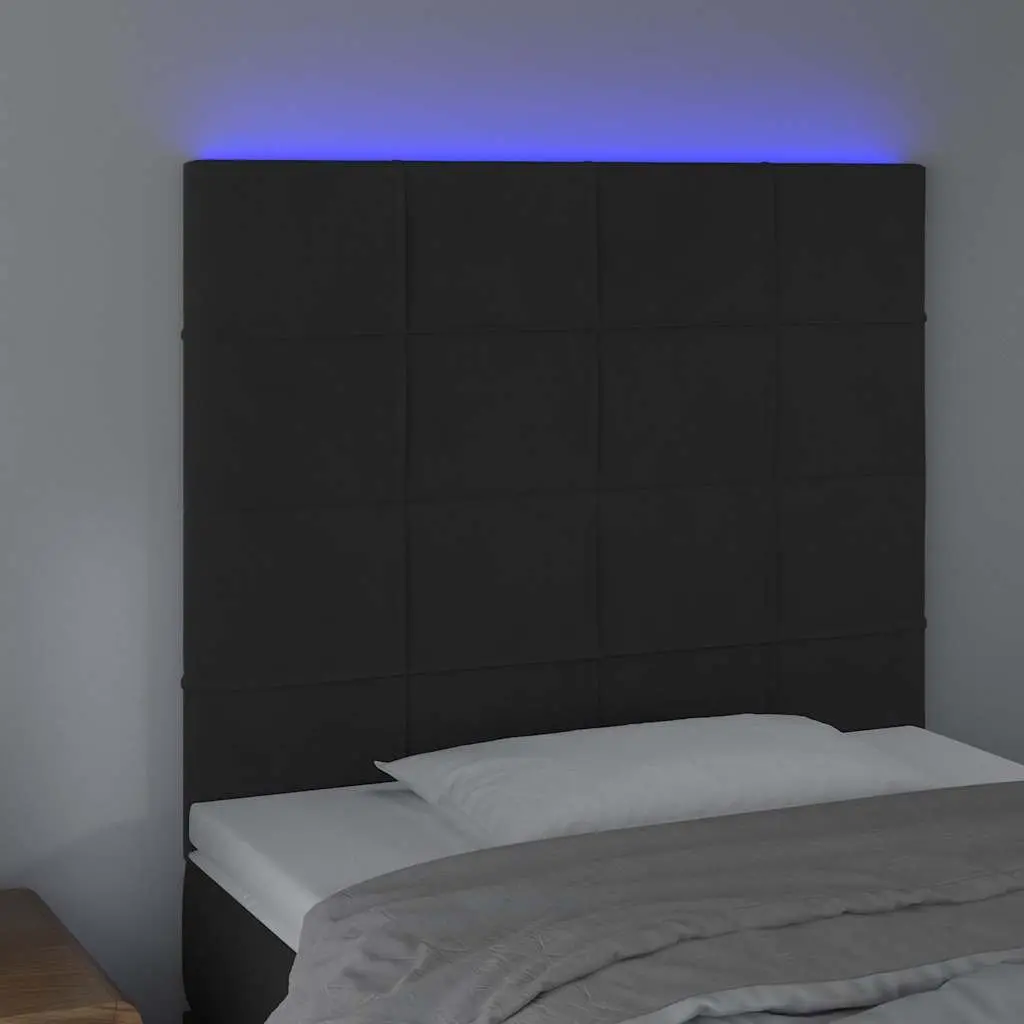 Black Velvet LED Headboard 80cm with Adjustable Height