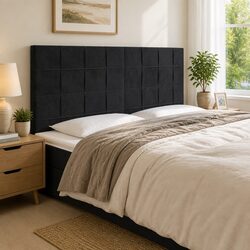 Stunning Black Velvet LED Headboard 200 cm for Modern Beds