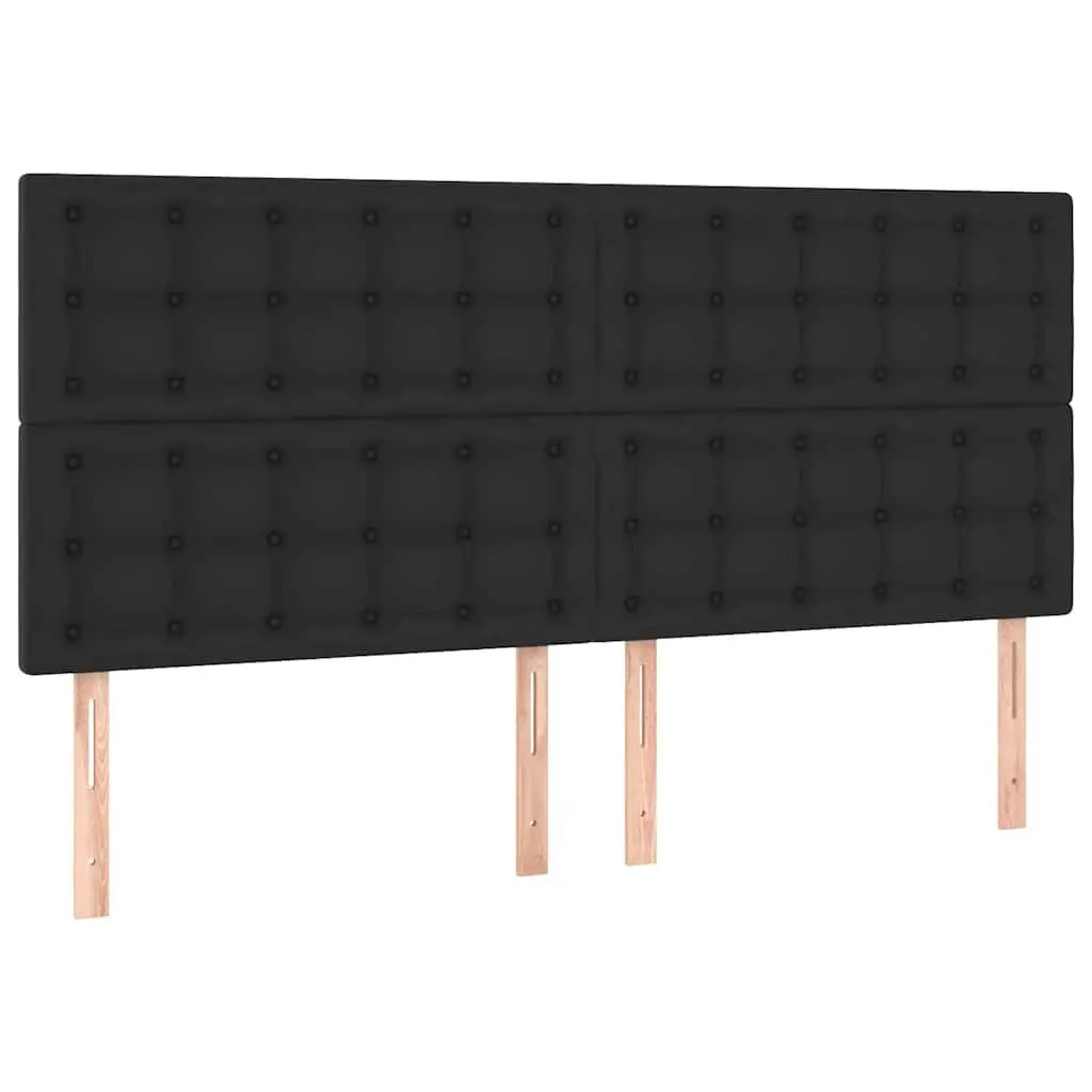 Adjustable LED Headboard 160 cm Black Faux Leather