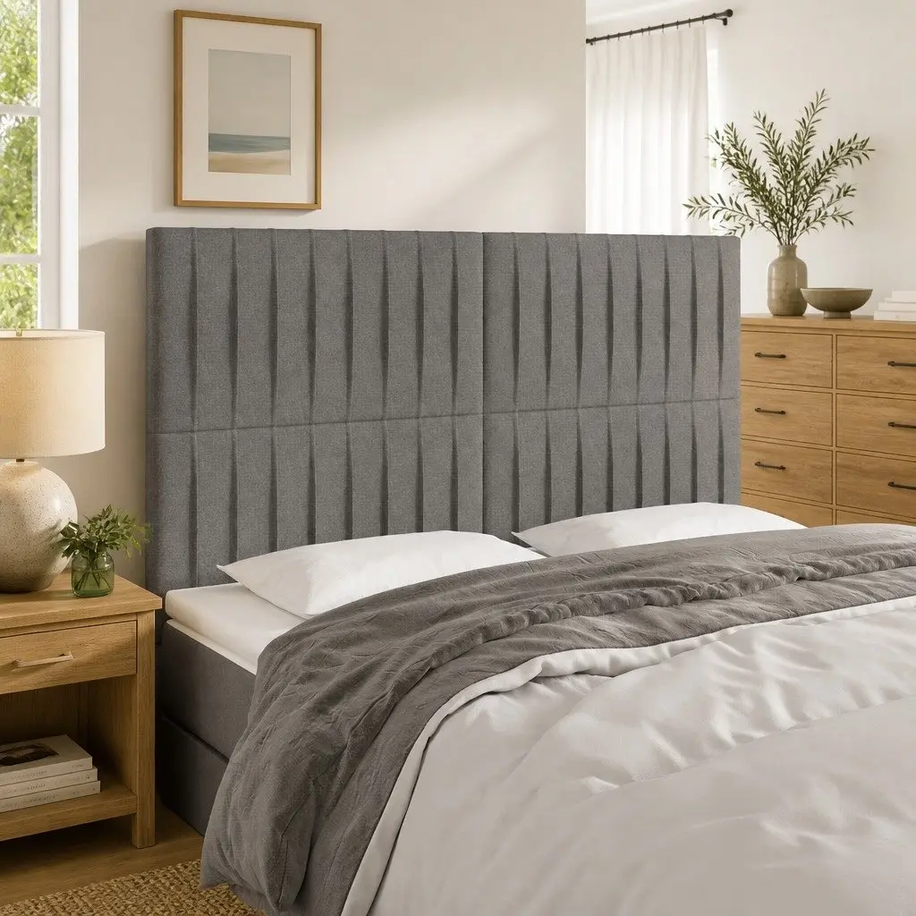 LED Headboard 144cm in Dark Grey with Height Adjust