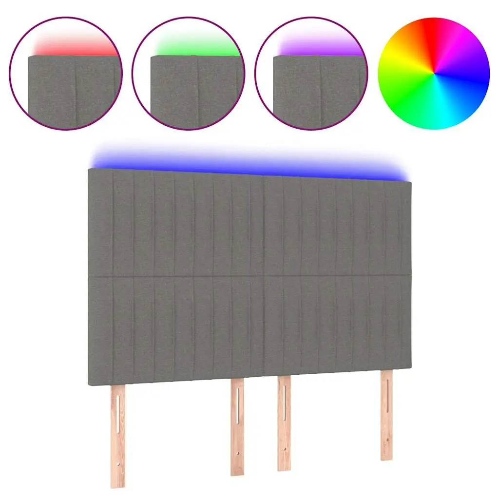 LED Headboard 144cm in Dark Grey with Height Adjust