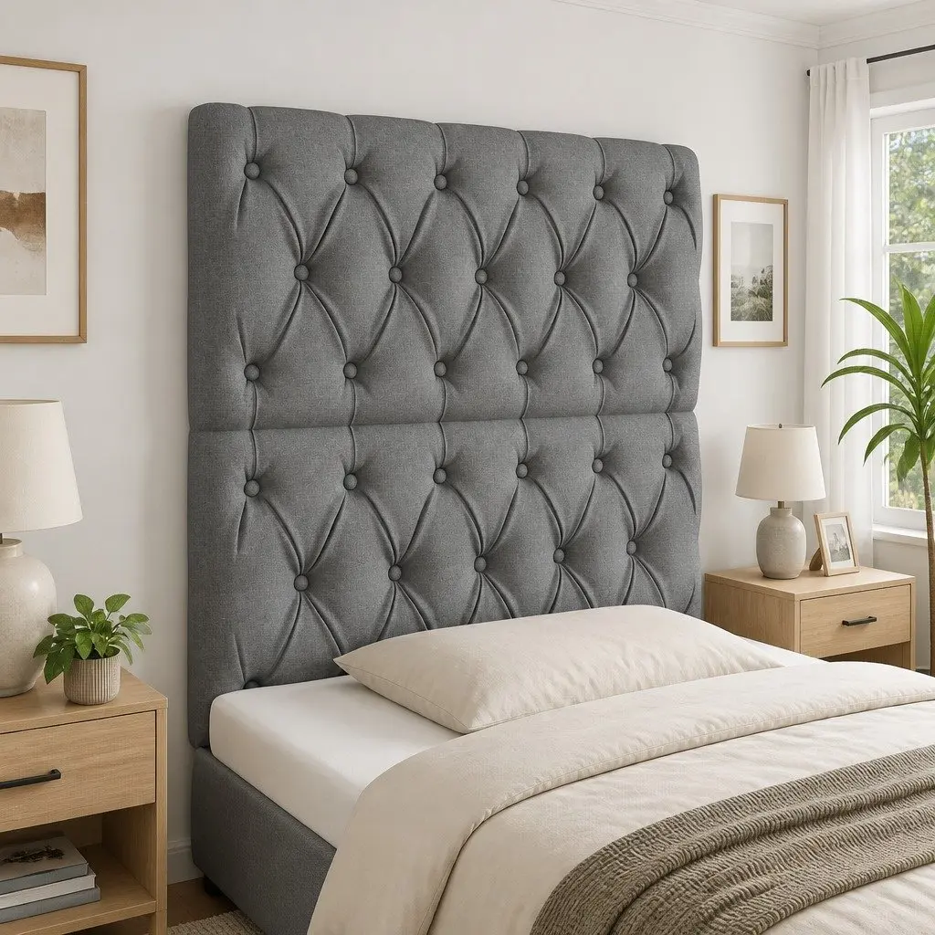 LED Headboard 80cm Dark Grey Fabric with Lights