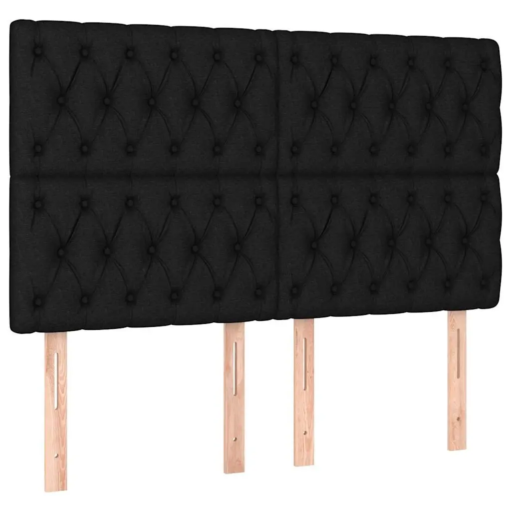 LED Headboard 144 cm Black Fabric with Back Support