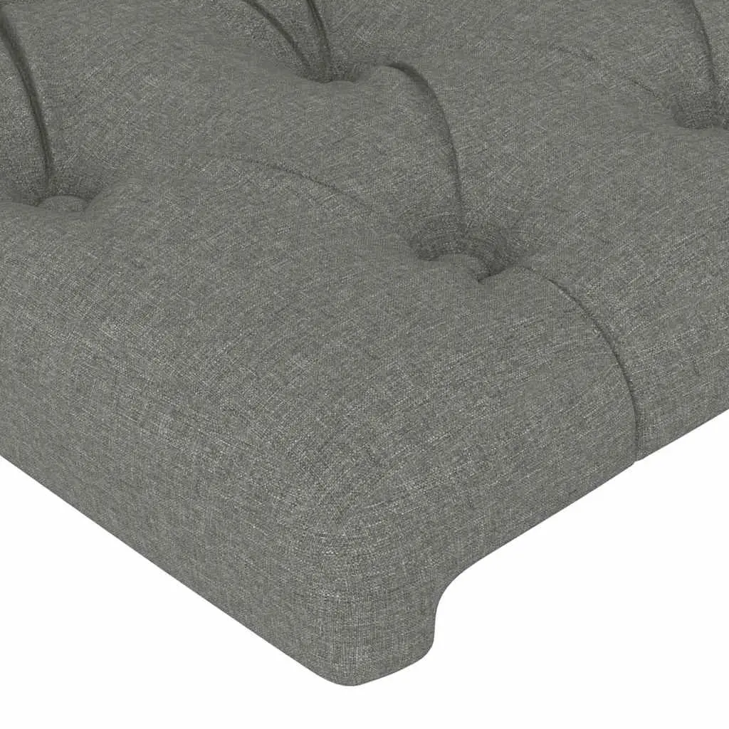 Grey Fabric LED Headboard 160 cm Adjustable Height