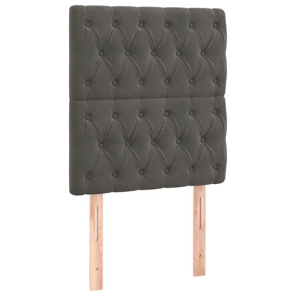 LED Headboard Velvet 80 cm Grey Modern Bedroom
