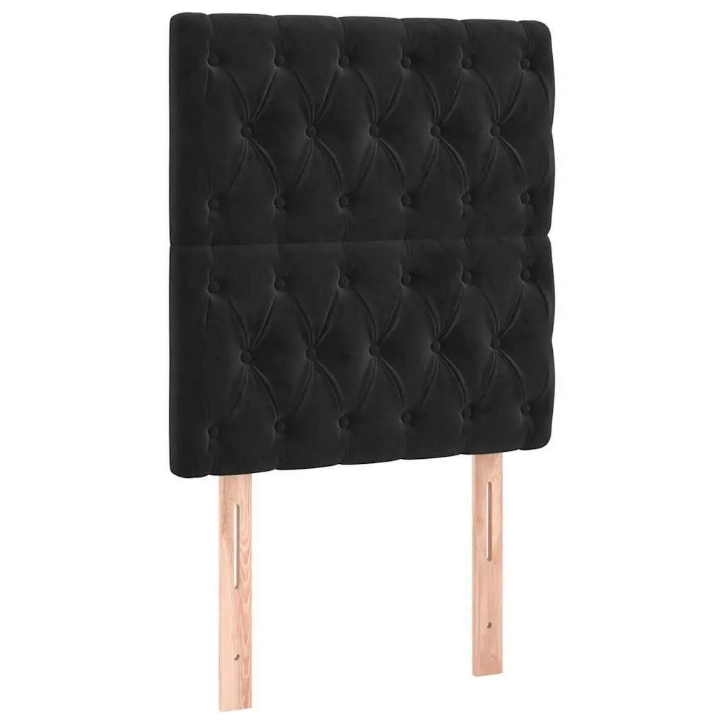 LED Headboard 80cm Black Velvet Bed Backrest Bedroom Furniture Modern Design