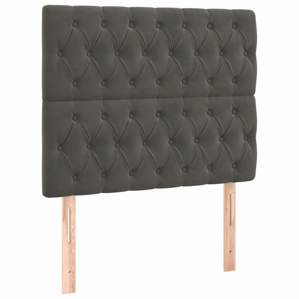 LED Headboard Velvet 100cm Dark Grey Modern Bedroom Furniture