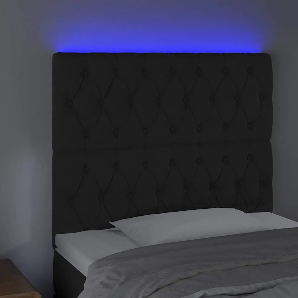 Black Velvet LED Headboard 100 cm for Modern Bedrooms