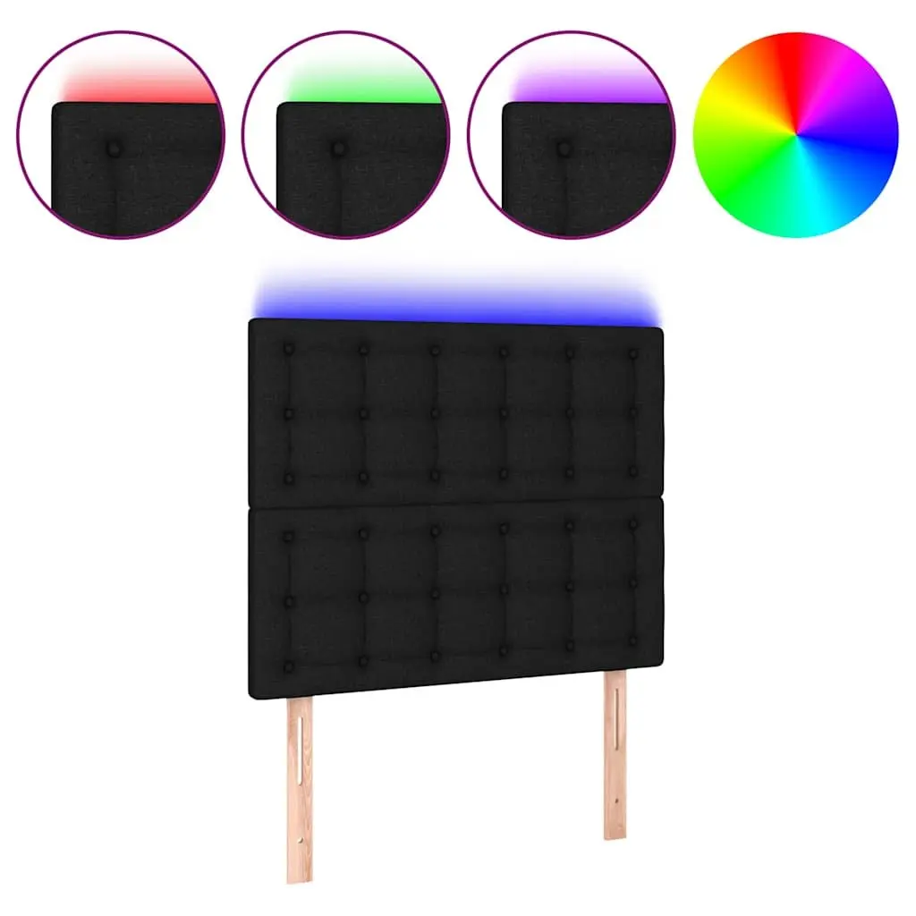 Black LED Headboard with Adjustable Height 80cm