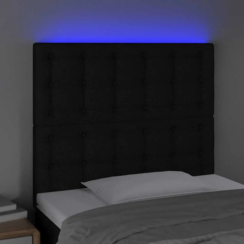 Black LED Headboard with Adjustable Height 80cm