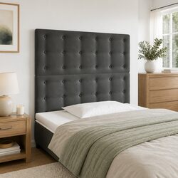 Modern Velvet LED Headboard 80cm Grey for Stylish Bedrooms