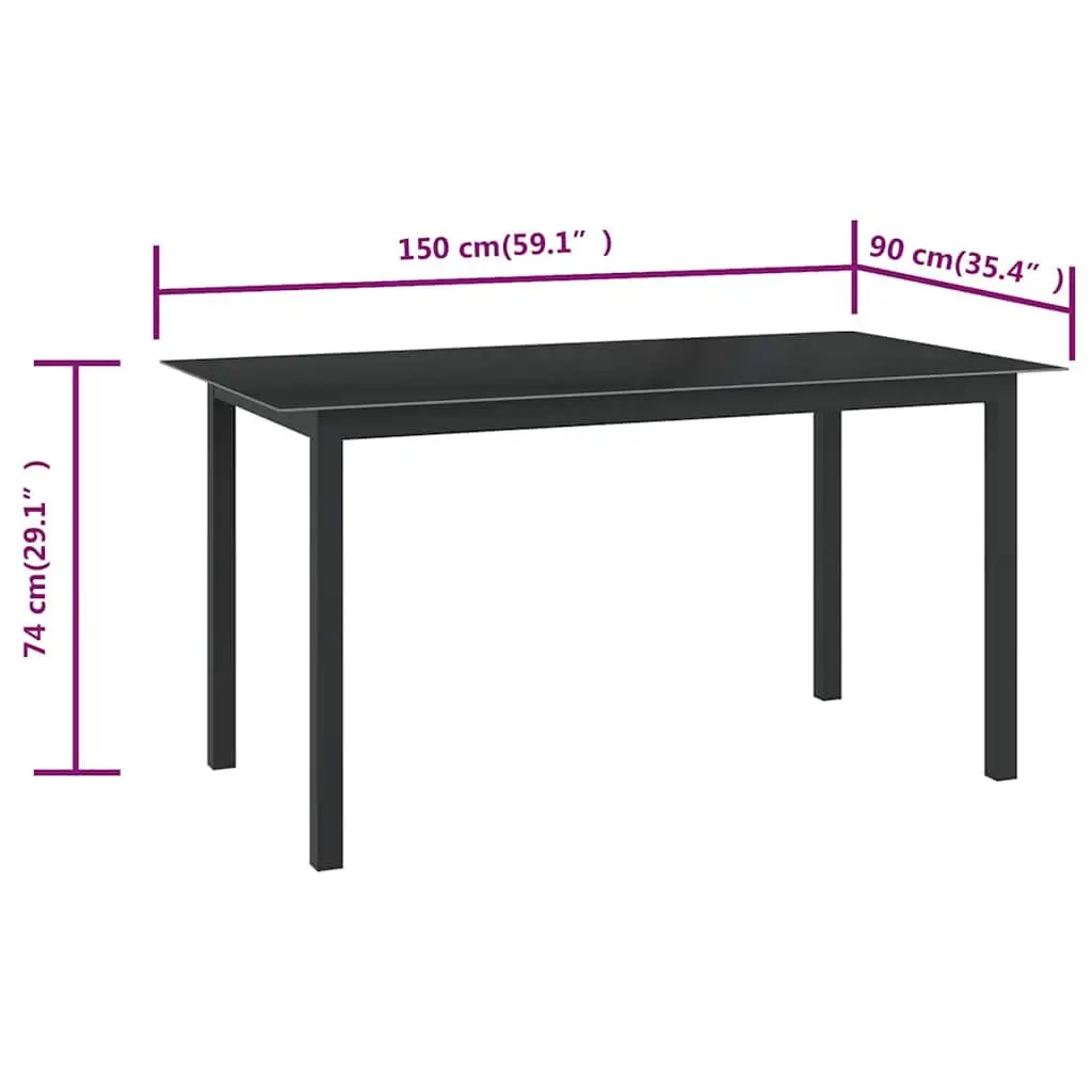 Outdoor Garden Dining Table 150x90cm