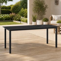 Black Outdoor Garden Dining Table with Aluminium Frame