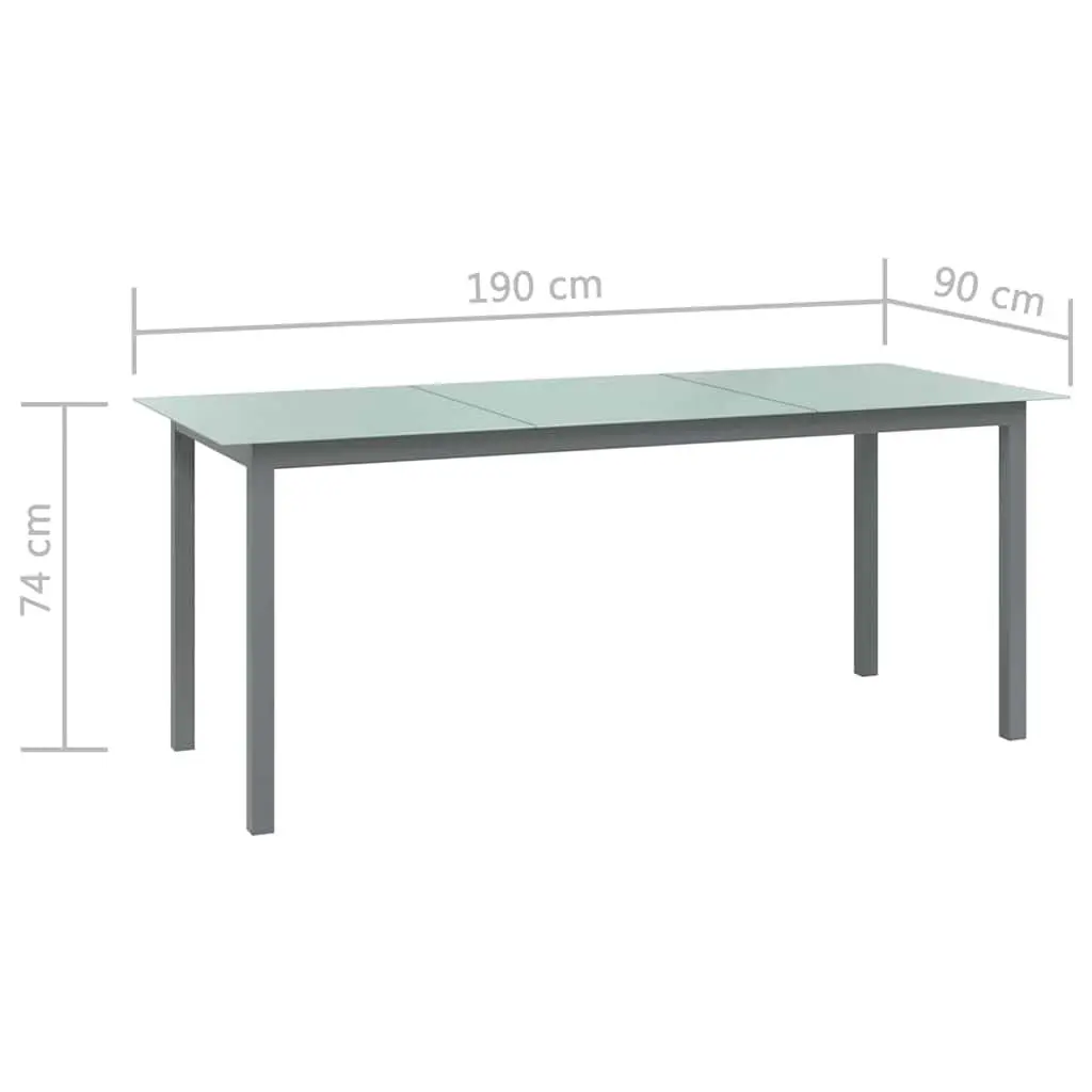Grey Garden Dining Table with Aluminium Frame