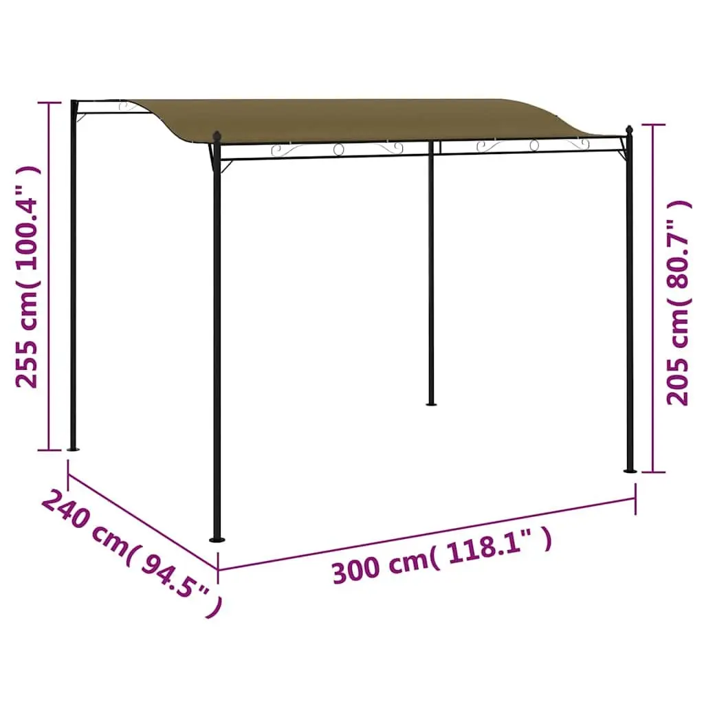 Taupe Sunshade Awning 3x2.4 m for Outdoors