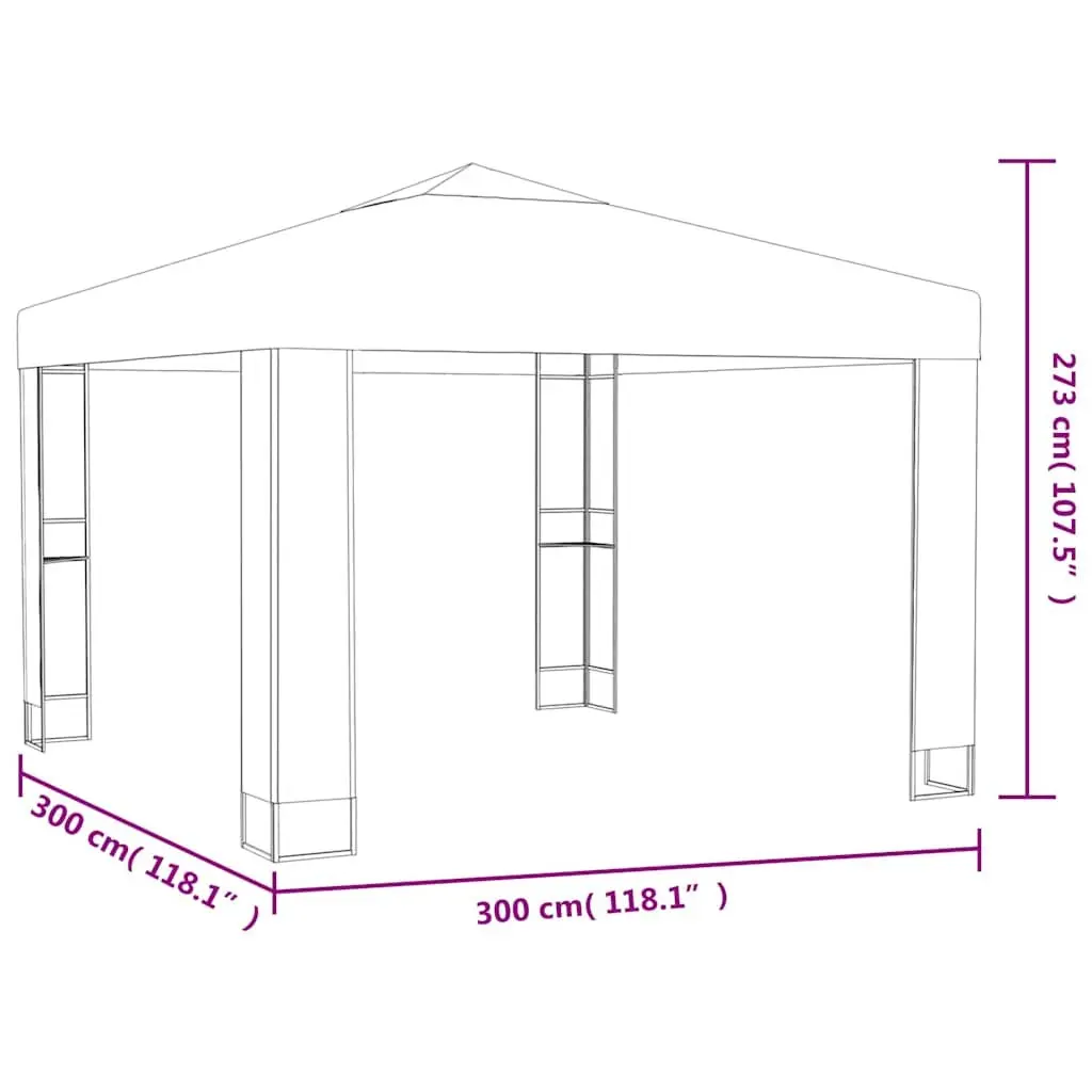 Double Roof Garden Gazebo 3x3x2.7m