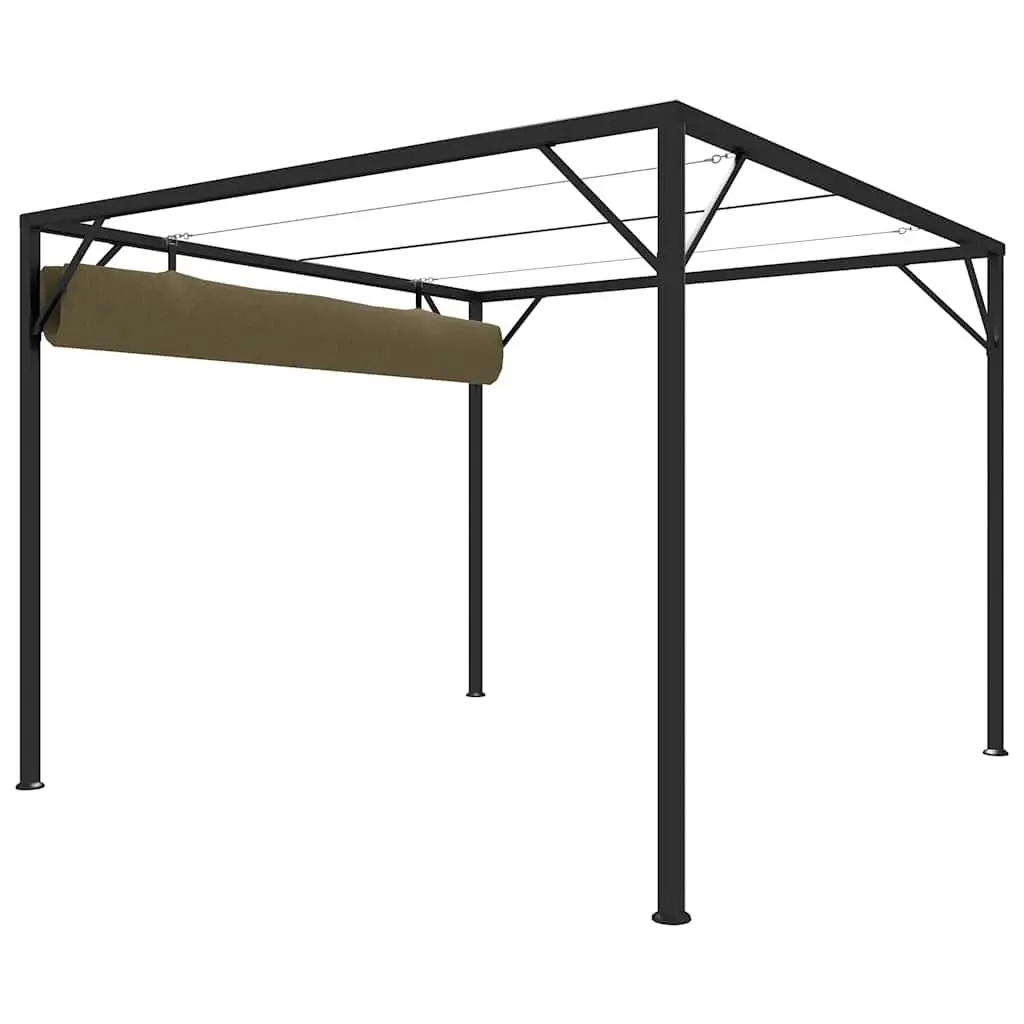 Garden Gazebo 3x3m with Retractable Roof
