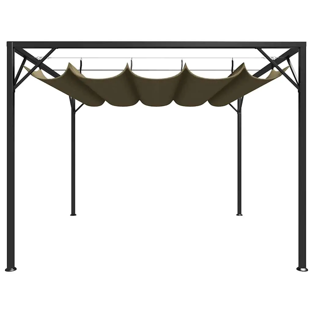 Garden Gazebo 3x3m with Retractable Roof