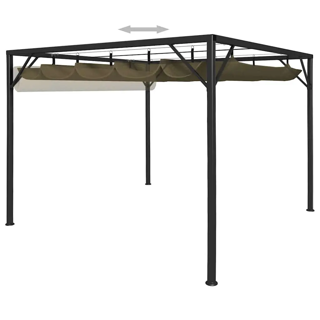 Garden Gazebo 3x3m with Retractable Roof