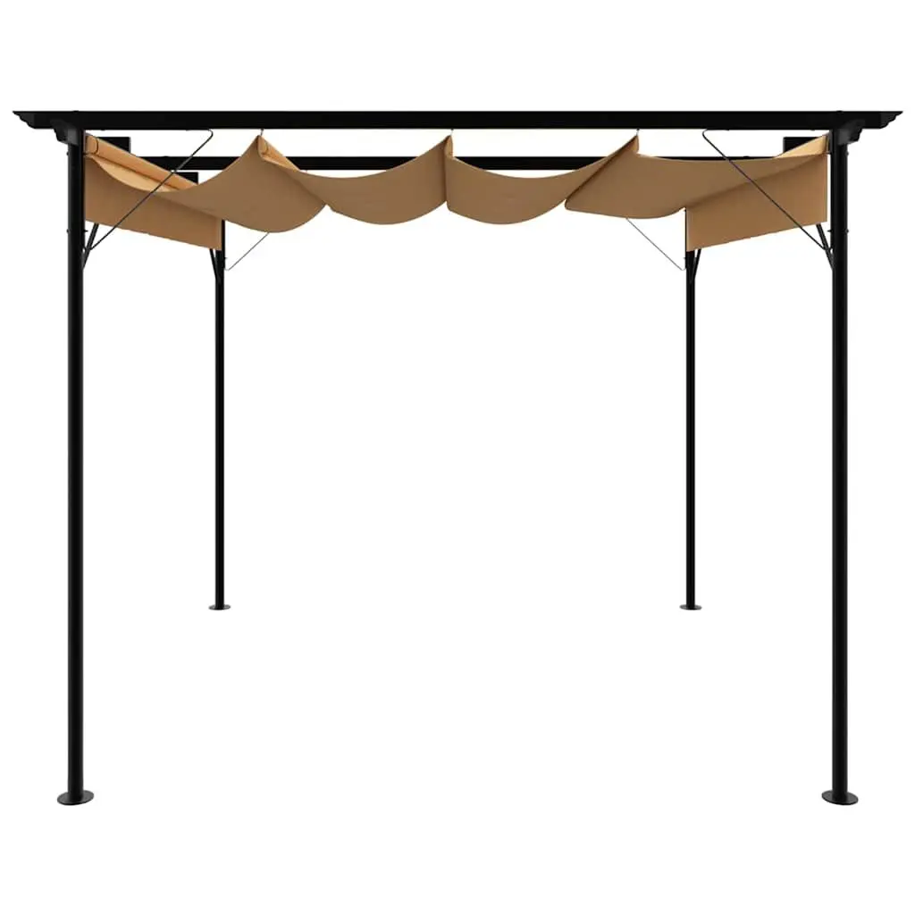 Retractable Roof Garden Pergola 3x3m Steel Frame Taupe