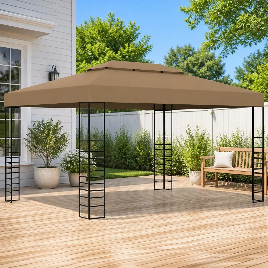 3x4 m Steel Frame Gazebo with Vented Canopy