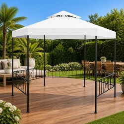 Sturdy Garden Gazebo Canopy 323x275x265cm White