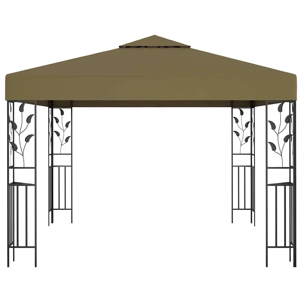 Gazebo Steel 3x3 m Vented Canopy Shade Structure Taupe