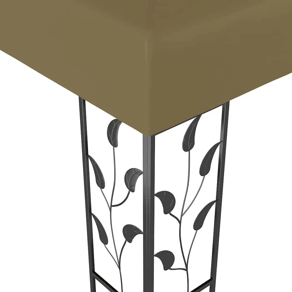 Gazebo Steel 3x3 m Vented Canopy Shade Structure Taupe