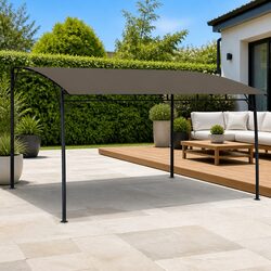 Sturdy 4x3x2.55m Garden Sunshade Awning with Steel Frame