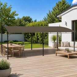 Sturdy Garden Sunshade Awning for Outdoor Use Taupe 6x3m