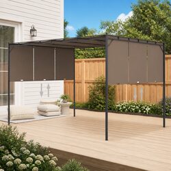 Durable 4x3m Garden Gazebo with Adjustable Side Curtain