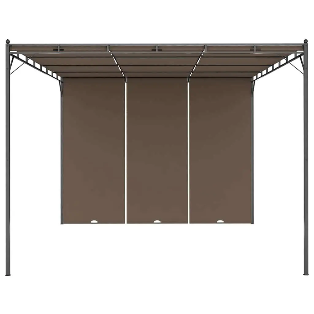 4x3m Garden Gazebo with Adjustable Side Curtain