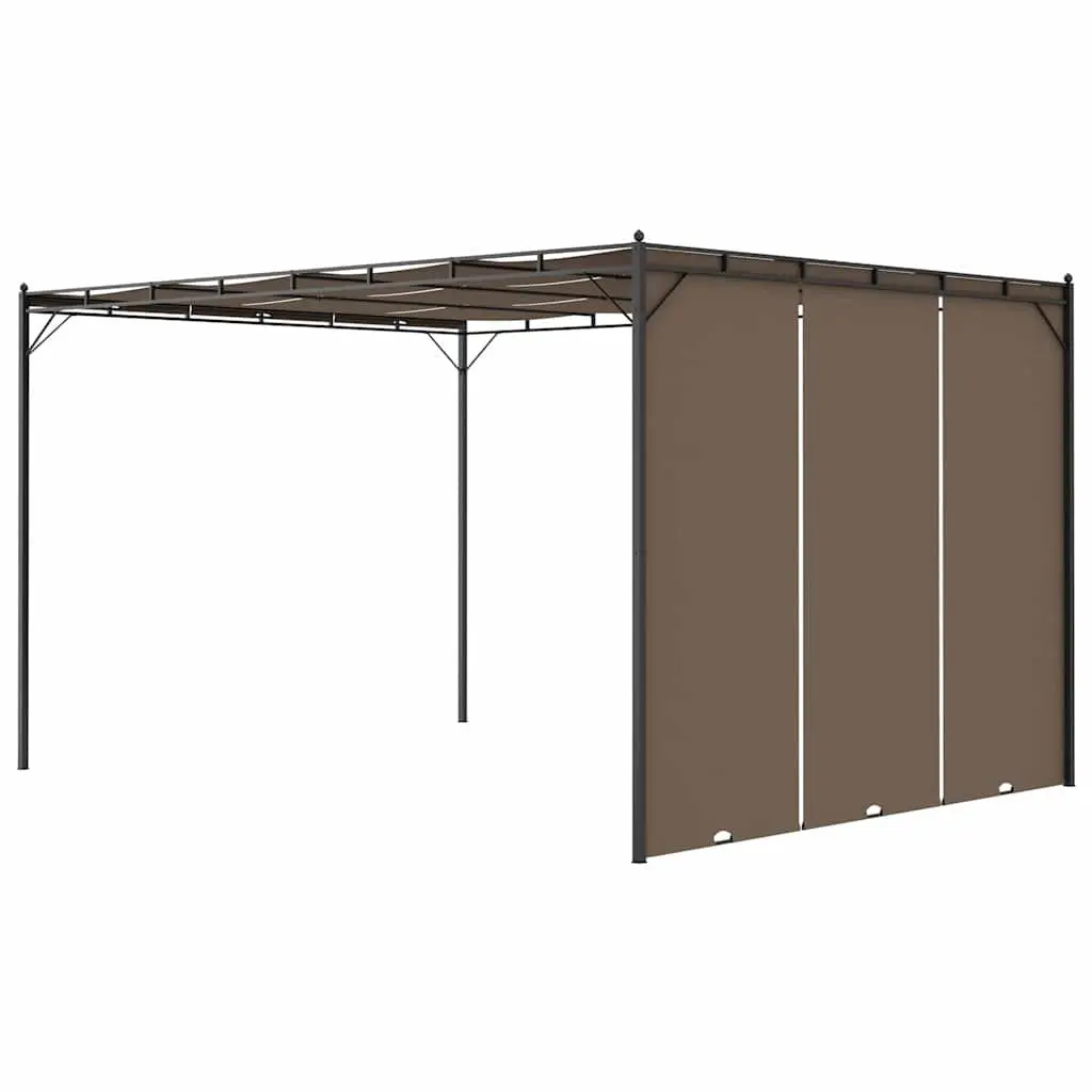 4x3m Garden Gazebo with Adjustable Side Curtain