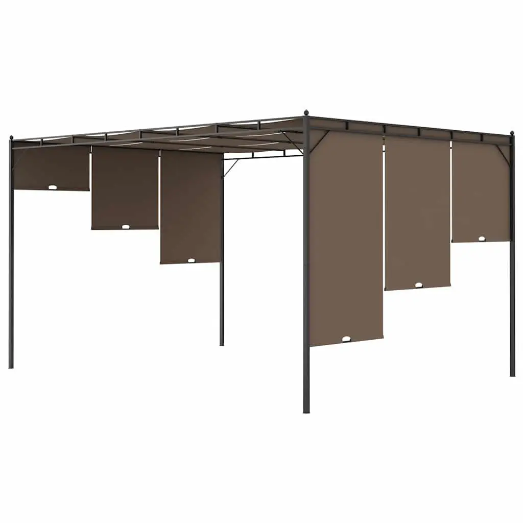 4x3m Garden Gazebo with Adjustable Side Curtain