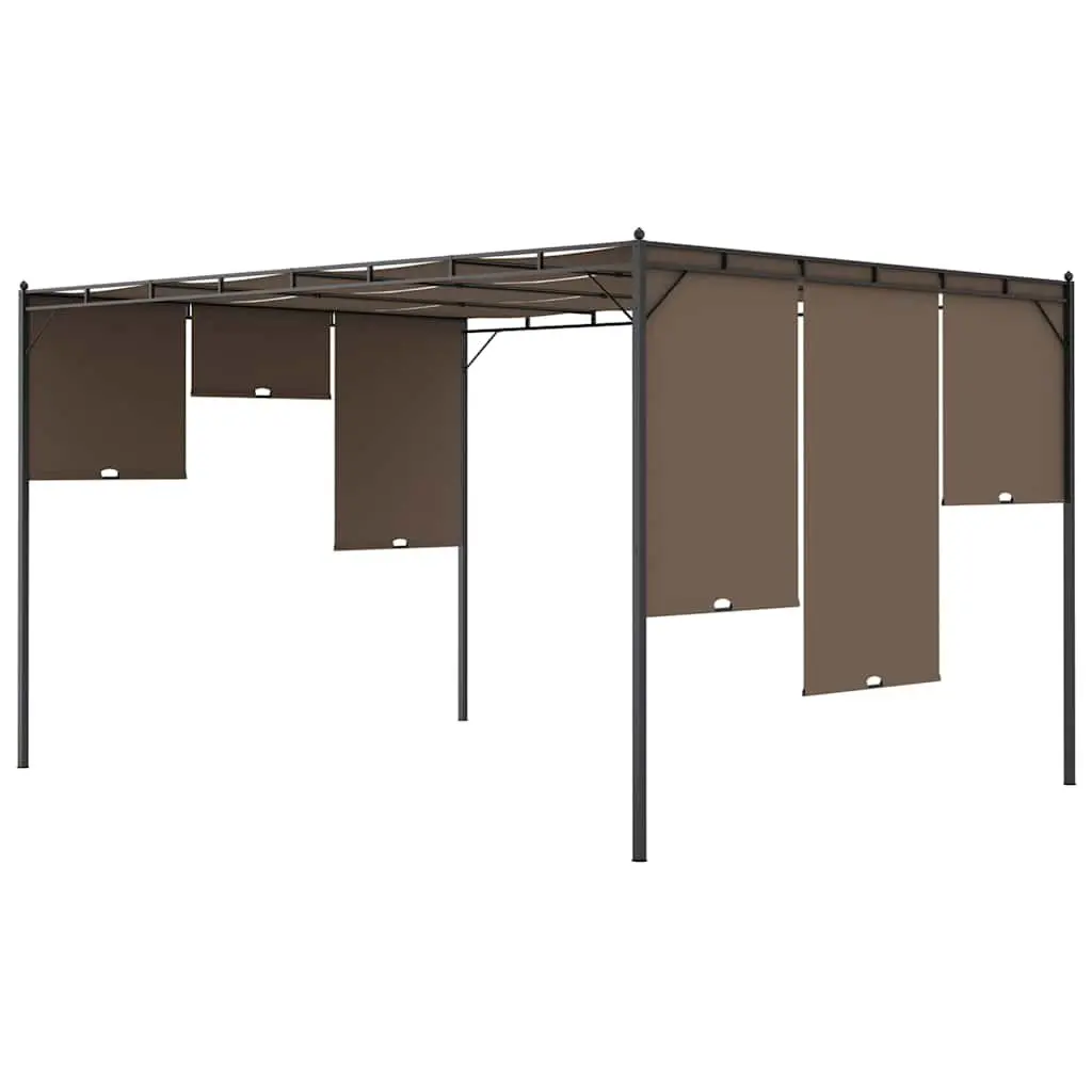 4x3m Garden Gazebo with Adjustable Side Curtain