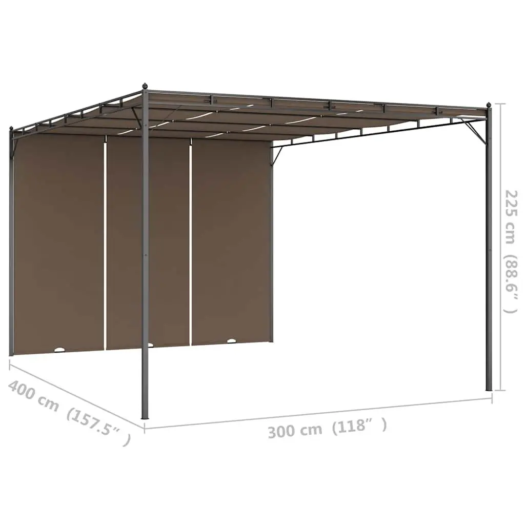 4x3m Garden Gazebo with Adjustable Side Curtain
