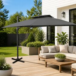 Sturdy Cantilever Garden Parasol 300x300 cm in Anthracite