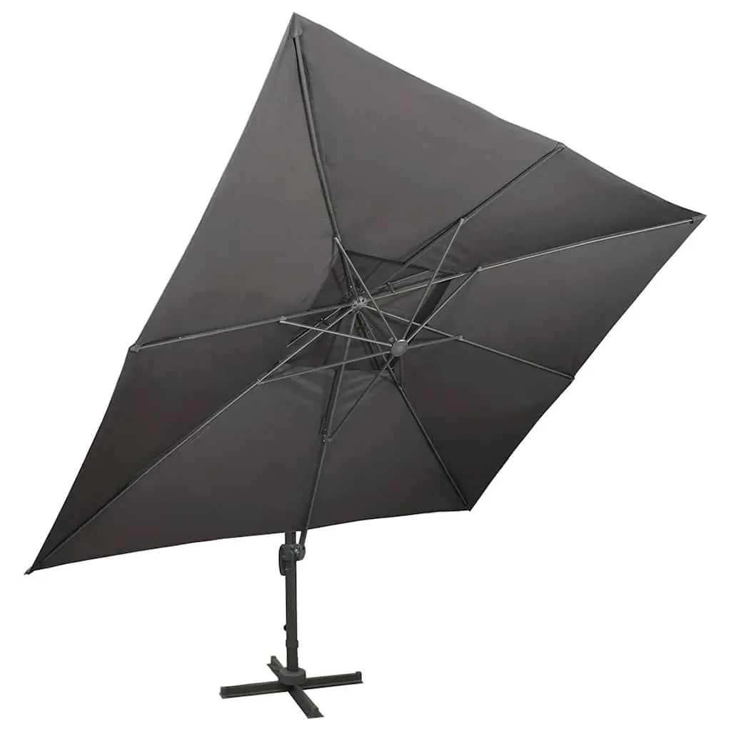 Cantilever Parasol Polyester 400 x 300 cm Anthracite Outdoor Sunshade Umbrella