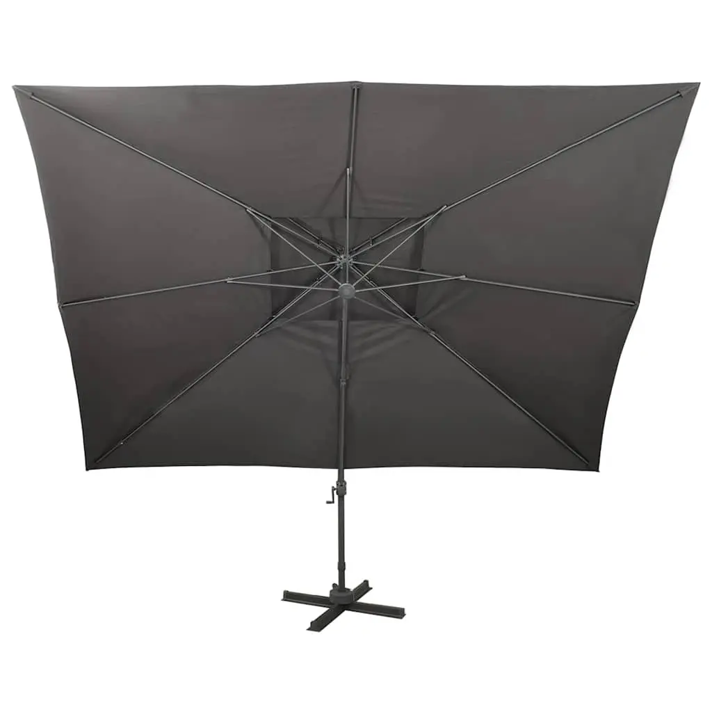 Cantilever Parasol Polyester 400 x 300 cm Anthracite Outdoor Sunshade Umbrella