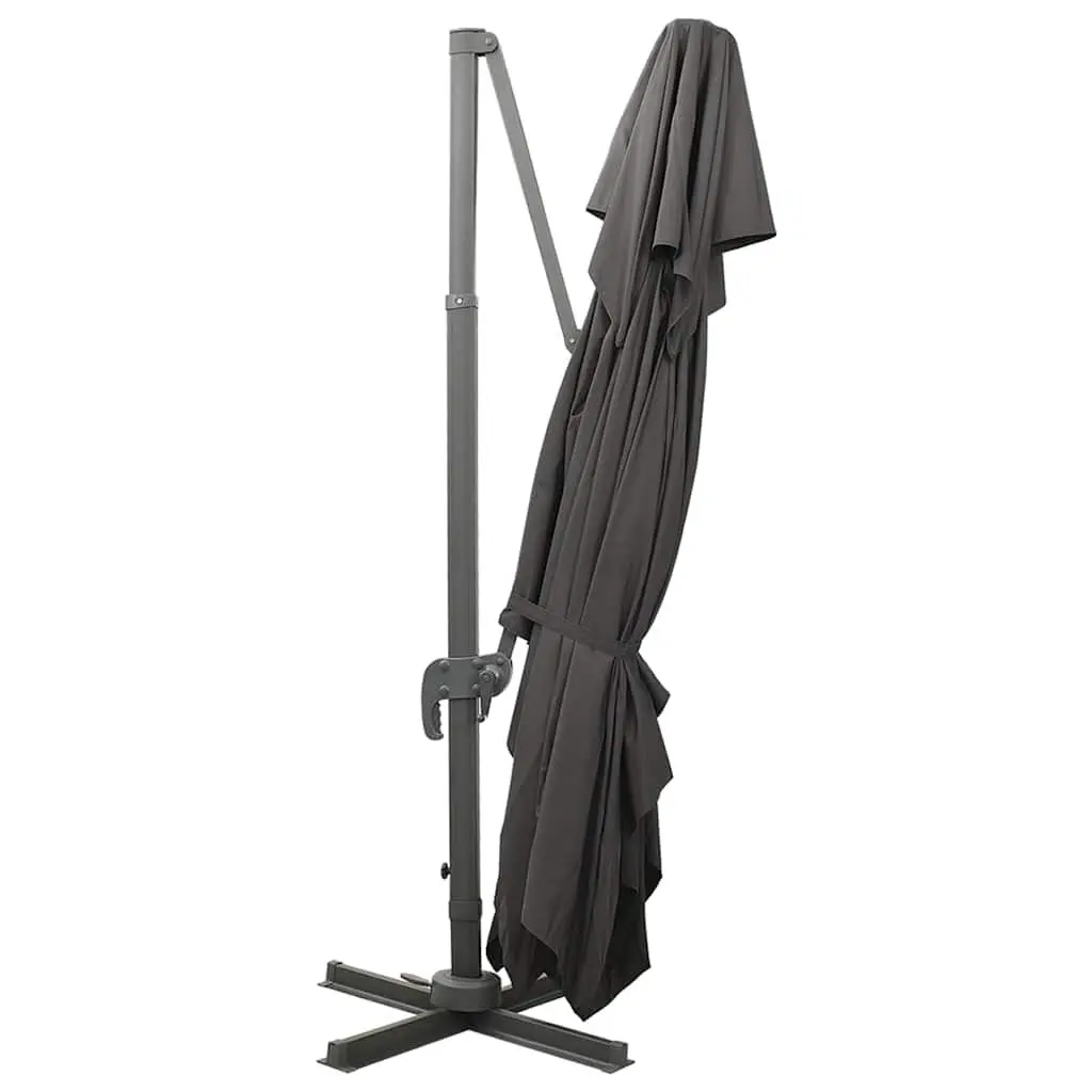 Cantilever Parasol Polyester 400 x 300 cm Anthracite Outdoor Sunshade Umbrella