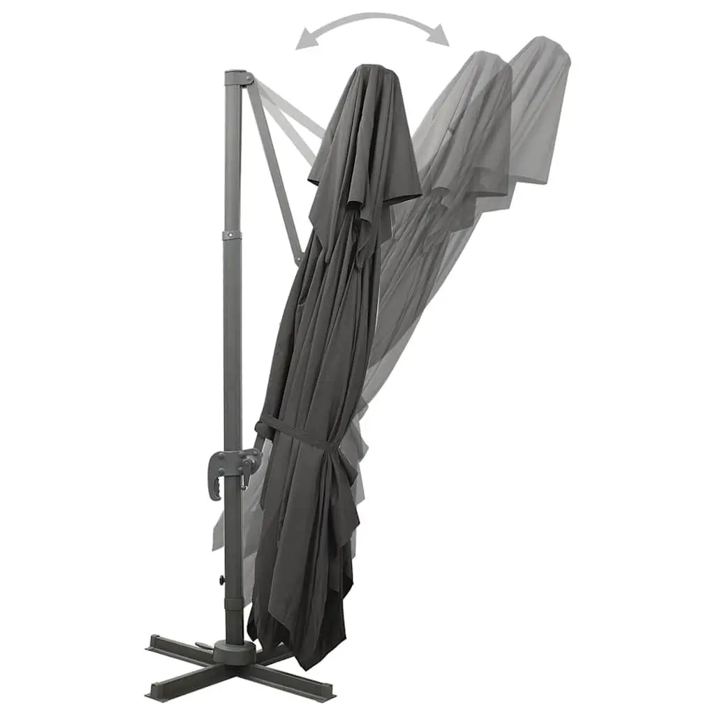 Cantilever Parasol Polyester 400 x 300 cm Anthracite Outdoor Sunshade Umbrella