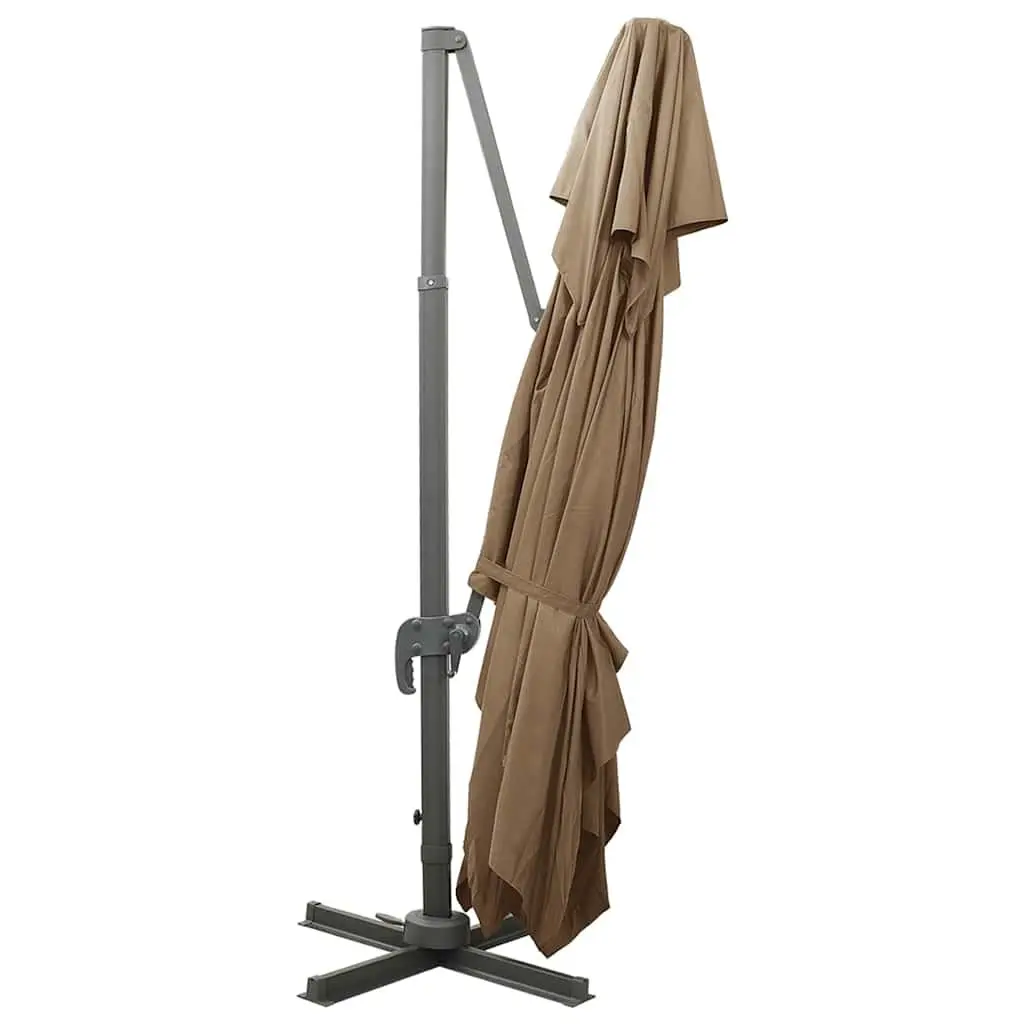 Cantilever Garden Parasol Polyester 400x300cm Taupe