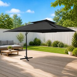 Double Top Cantilever Parasol with 360-Degree Rotation