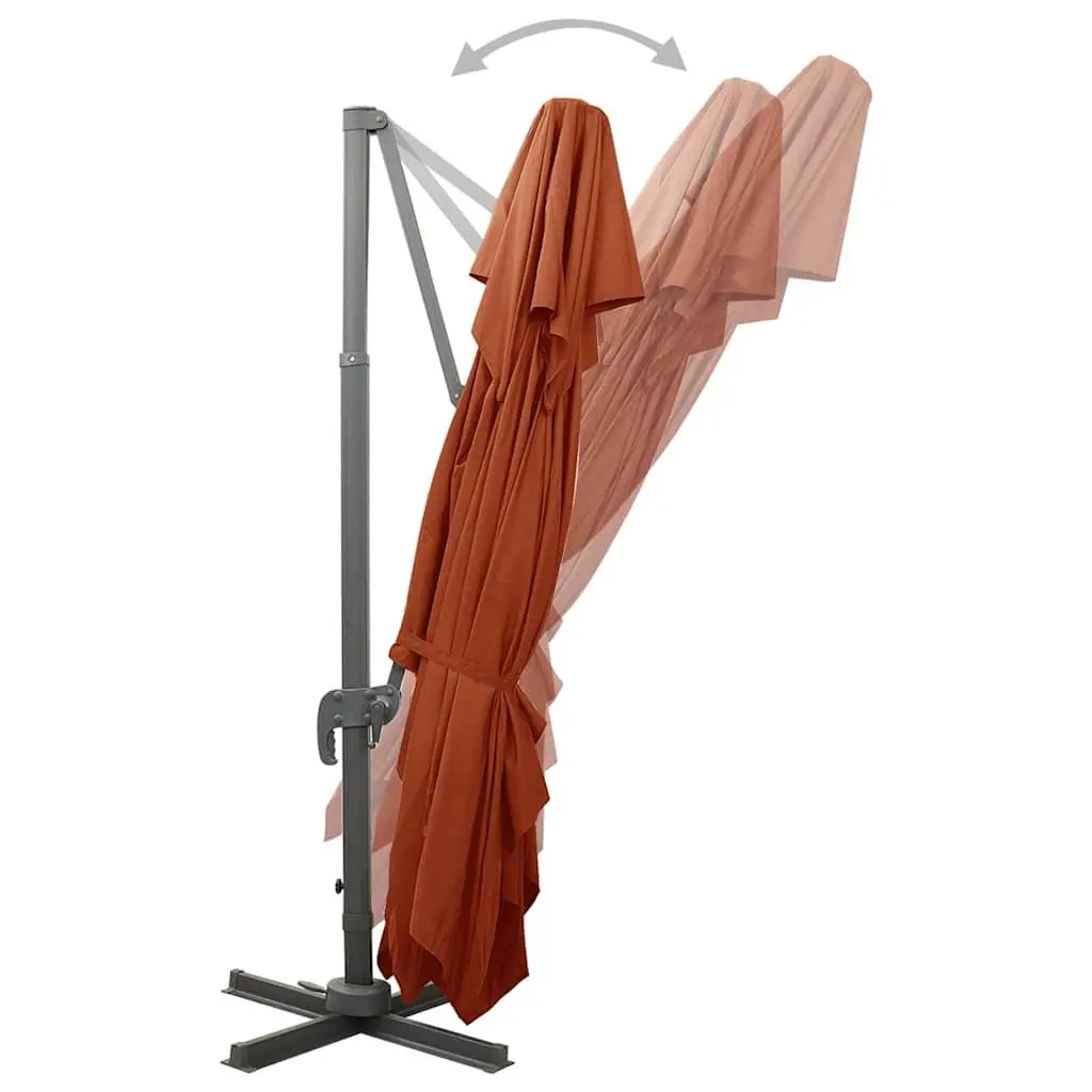 Cantilever Garden Parasol Polyester 400x300cm Brown
