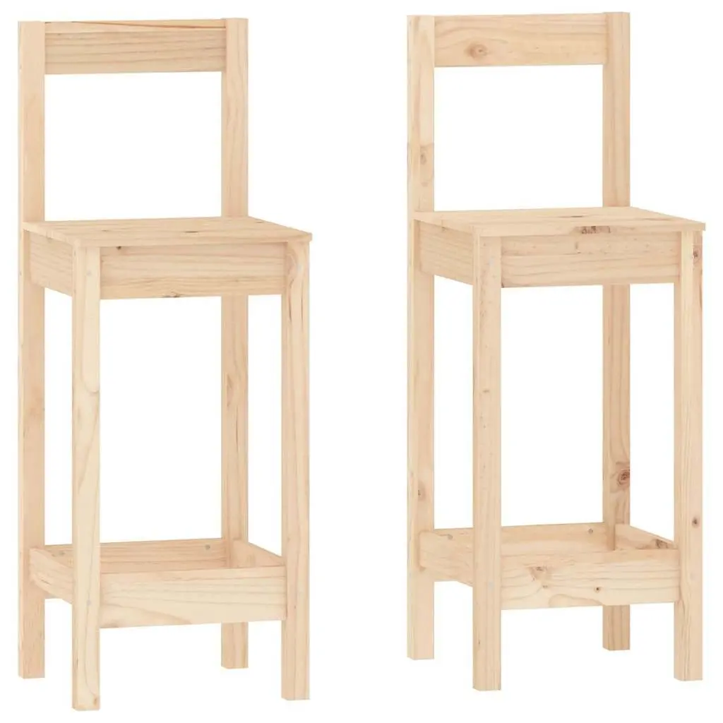 3 Piece Wooden Bar Set with Stools in Brown