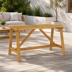 Sturdy Wooden Outdoor Dining Table 140x70cm